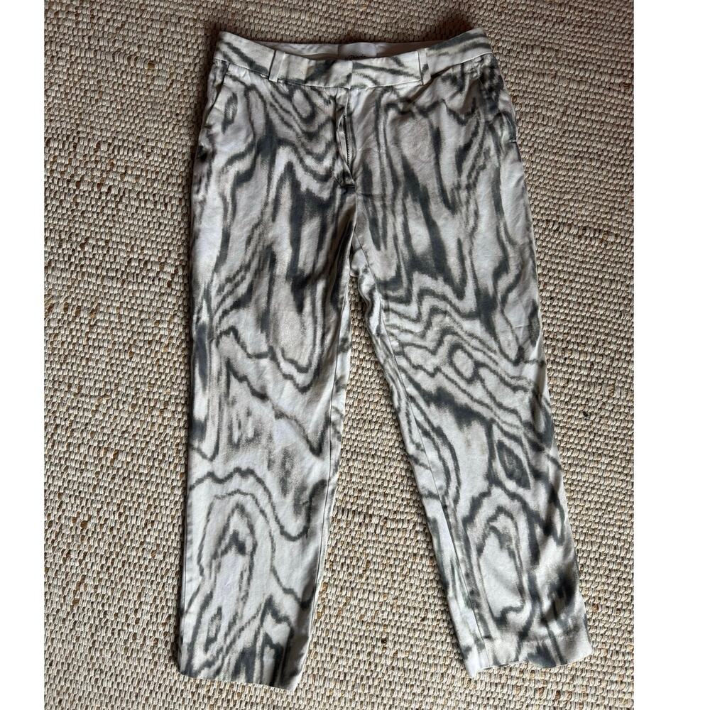 3.1 Phillip Lim Marble Woodgrain Print Tapered Trousers Pants Sz 6 Maximalist